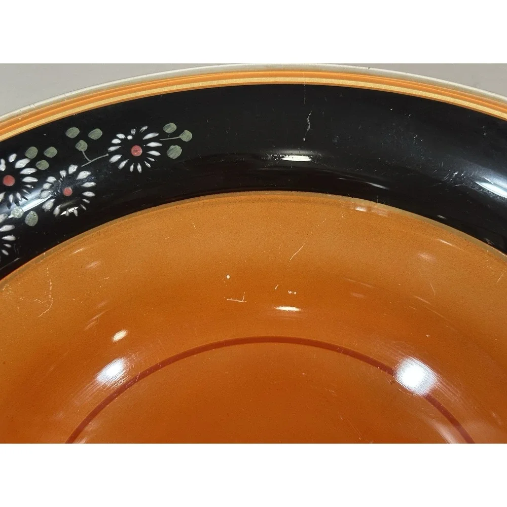 1920's Lancaster Glass Marguerite‎ Pedistal Bowl Hand Painted Daisy Design